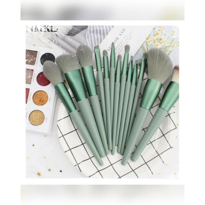 Bộ Cọ Trang Điểm 13 Chi Tiết Túi Nhung Nhỏ Gọn Tiện Lợi, Chổi Đánh Phấn xinh xắn