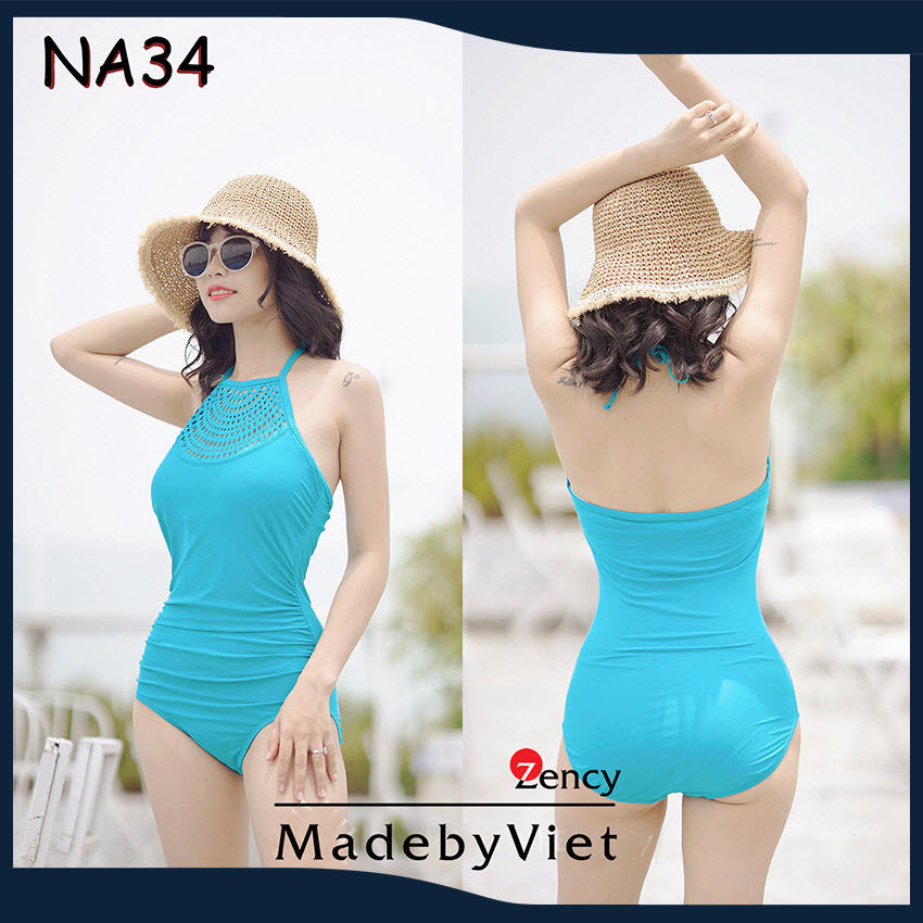 [Freeship] 👙 Bikini nữ liền thân, đồ bơi nữ đẹp 1 mảnh, dạng yếm,  Zency NA34 chất liệu vải thun co dãn 4 chiều cao cấp,có lót ngực, thiết kế che khuyết điểm cơ thể, giấu mỡ bụng. Hàng Việt Nam Xuất Khẩu