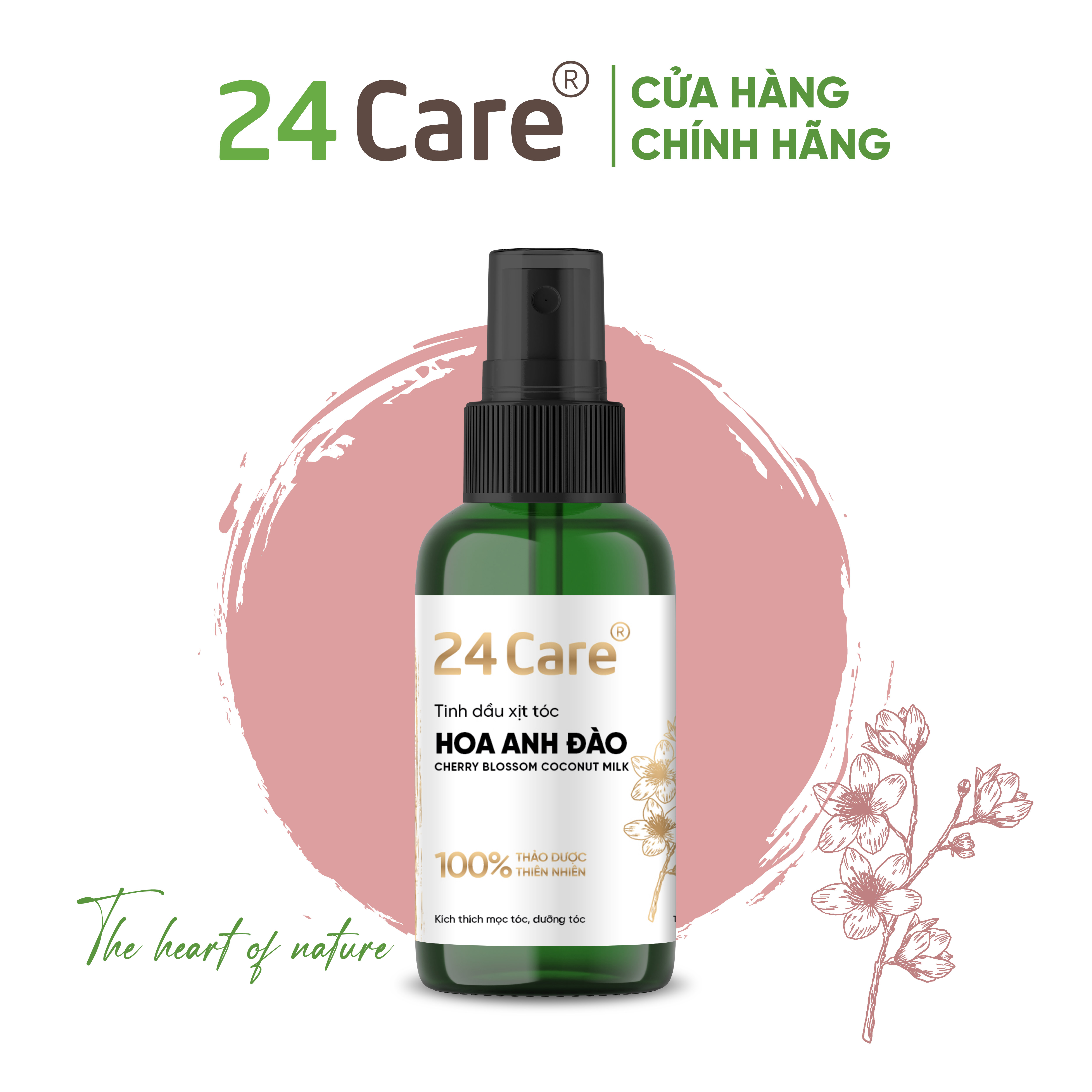 Xịt tóc Hoa Anh Đào 50ml/100ml - thơm tóc, hạn chế bạc tóc, nuôi dưỡng mái tóc chắc khỏe