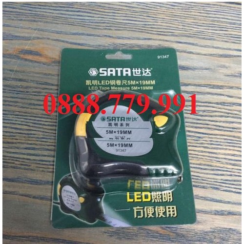 5m thước cuốn thép có đèn led sata 91347 - 91347