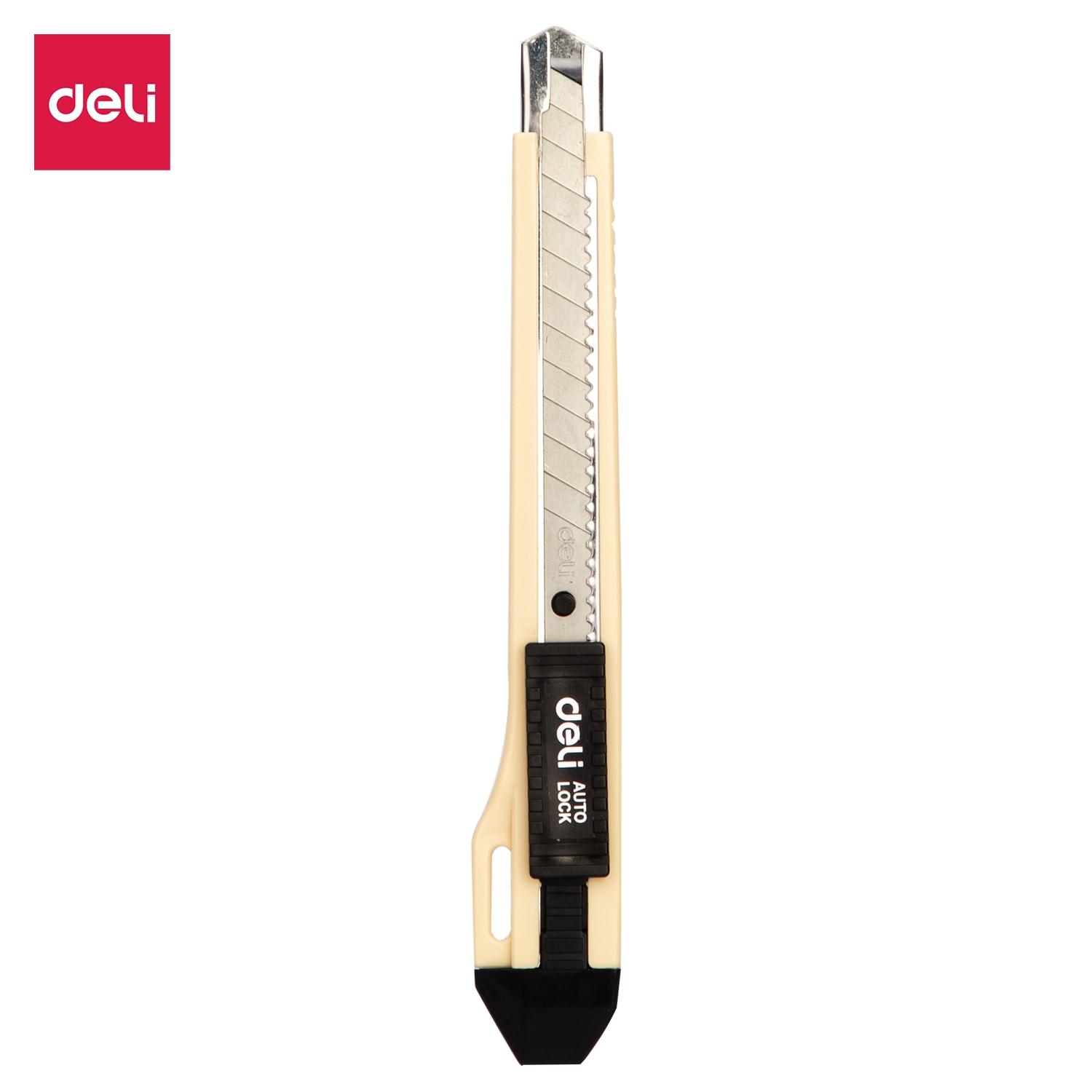 DELI Dao rọc giấy  Lưỡi dao hợp kim SK5, Hệ thống khóa thủ công, kèm theo dụng cụ bẻ lưỡi dao thiết kể ở đuôi/vàng/ 2 chiếc  WD10150