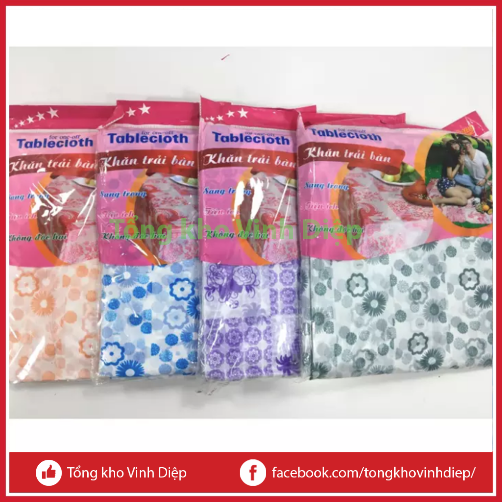 Combo 10 khăn trải bàn dùng 1 lần đi du lịch, picnic họa tiết hoa nhiều màu