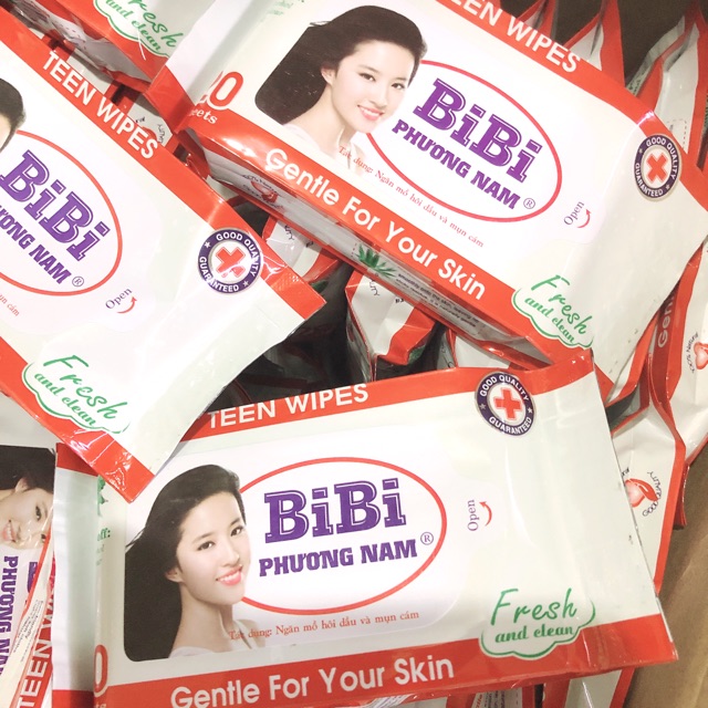 Combo Khăn ướt bỏ túi teen bibi phương nam tiện lợi 20gr.