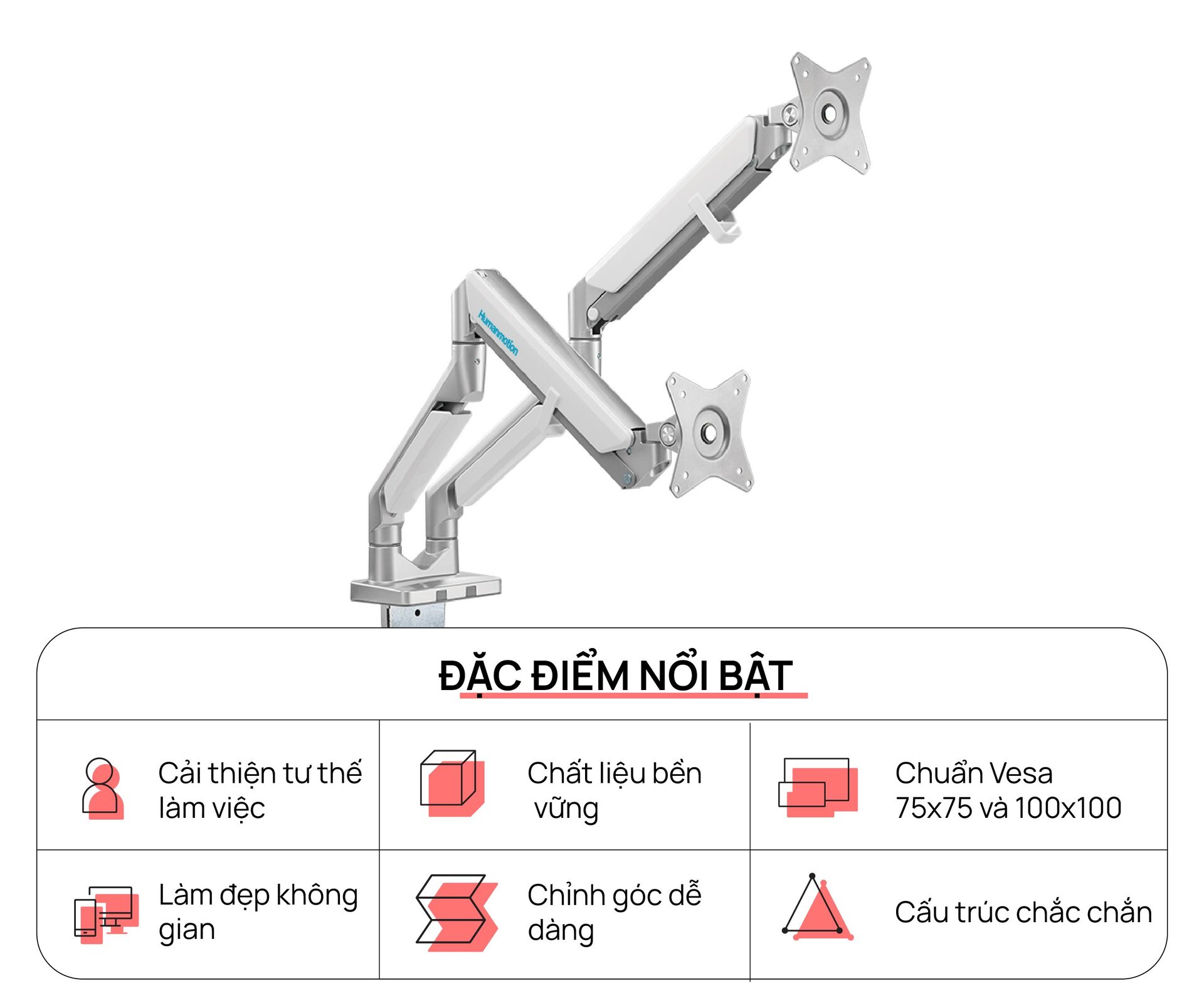 Giá đỡ màn hình human motion t2-2 - phân phối chính hãng
