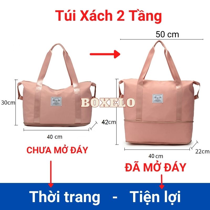 Túi du lịch cỡ lớn BOXELO cho nam nữ đa năng đựng đồ mỹ phẩm cá nhân đi du lịch 2 tầng