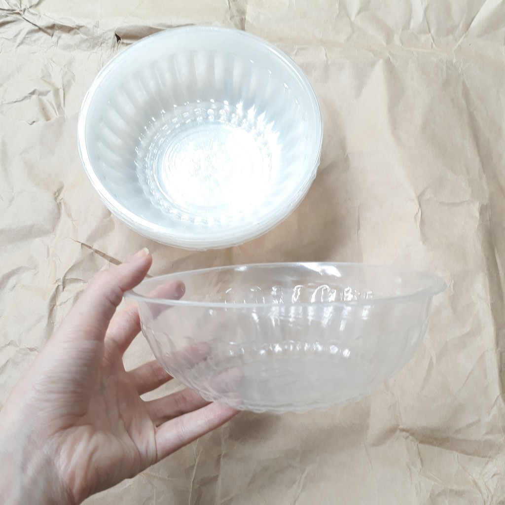50 Tô Nhựa 17 X 6 Cm Dùng 1 Lần Bát Tô Đại 1 Lần (Không Kèm Nắp) Plastic Bowl