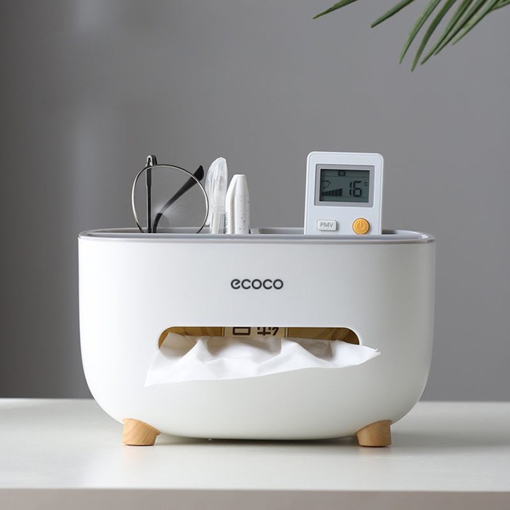 Hộp đựng giấy ăn ecoco thiết kế khay để đồ tiện dụng
