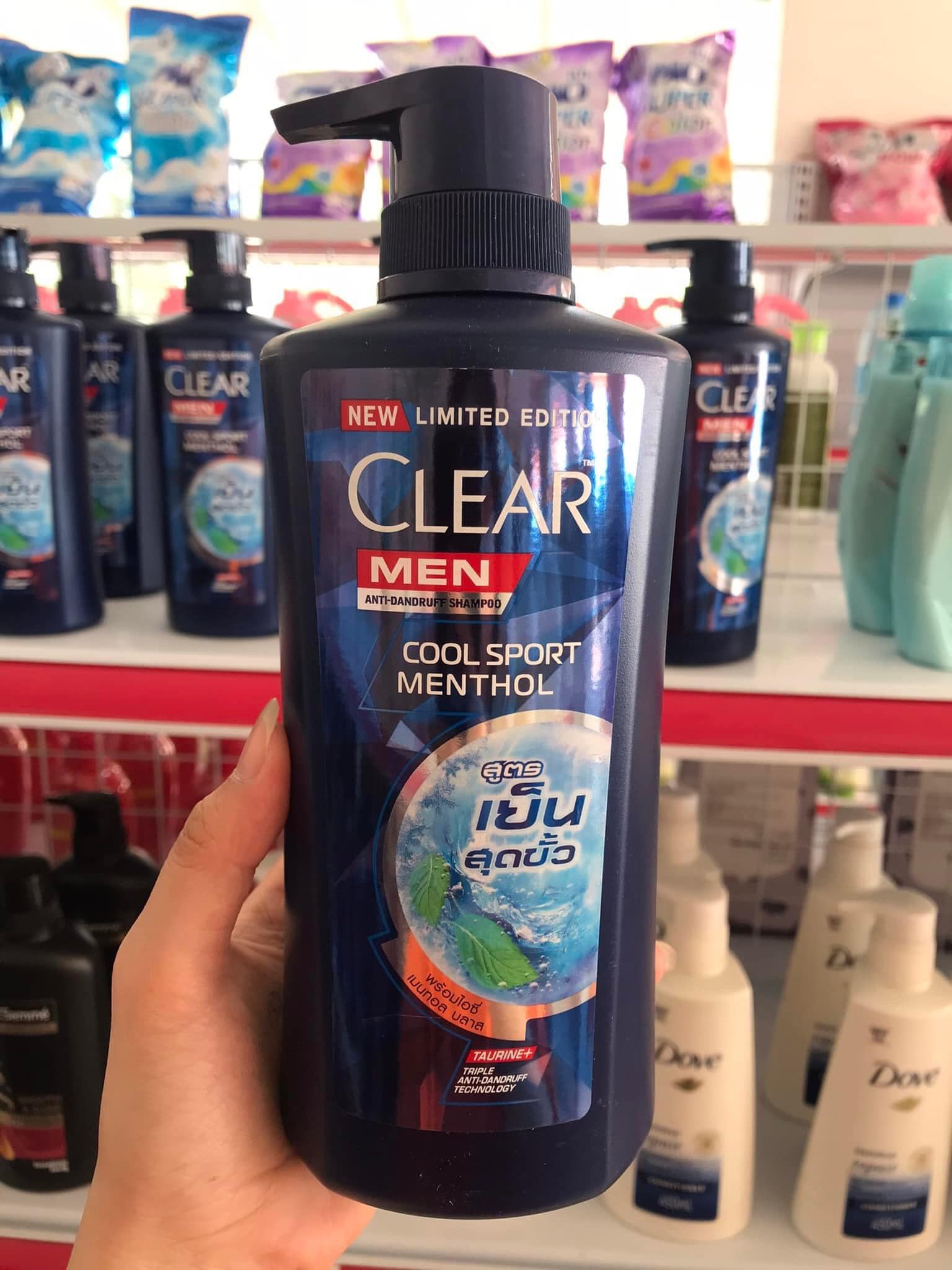 Bản Thái Chính hãng Dầu gội Clear Men Cool Sport Bạc Hà Thái Lan 450 ml