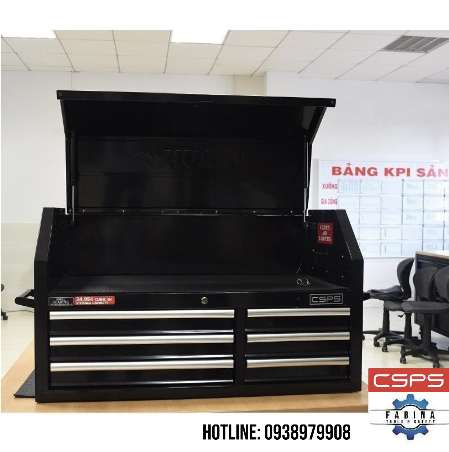 Tủ đồ nghề 6 ngăn kéo 1 ngăn nắp cố định CSPS