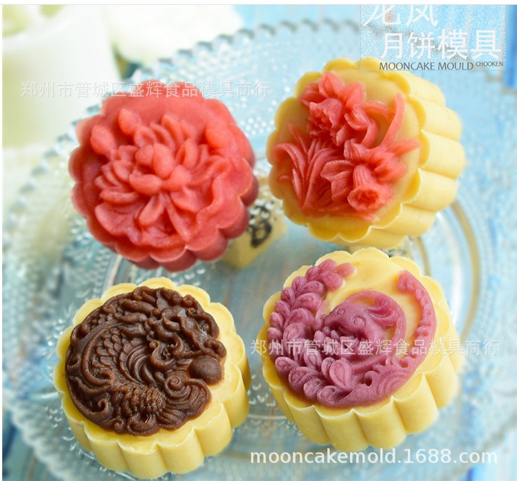 Khuôn bánh trung thu 50g 4 mặt Rồng Phượng mẫu mới 2020