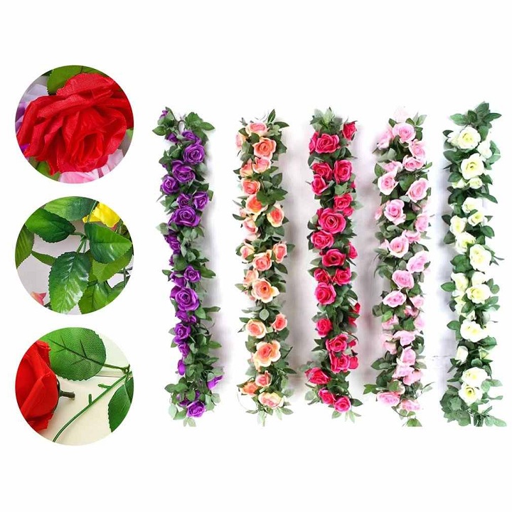 Dây Hoa Hồng Leo Tường Giả Trang Trí. Thiết kế đẹp mắt giống thật màu sắc tự nhiên. Cam kết giá tốt trên thị trường.
