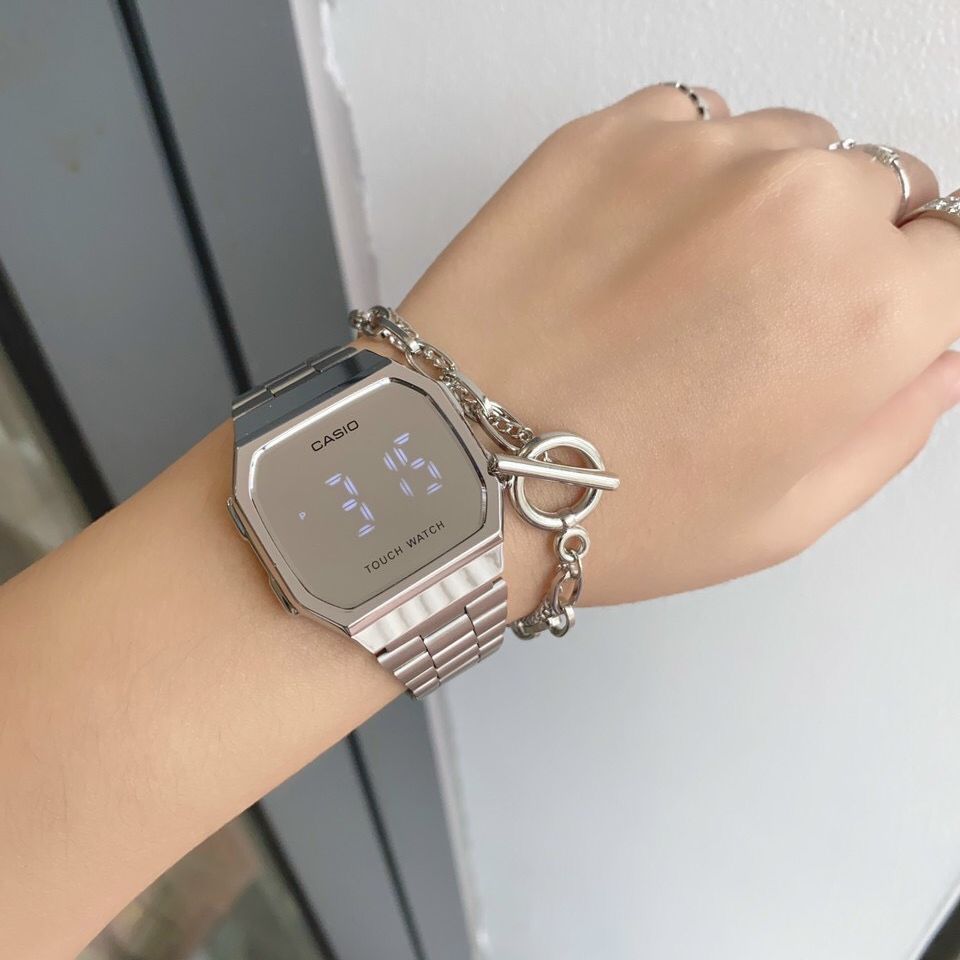 Đồng hồ nam, nữ Casio A168 Tráng gương LED cảm ứng cao cấp, dây thép sang trọng cho giới trẻ-Gozid.watches