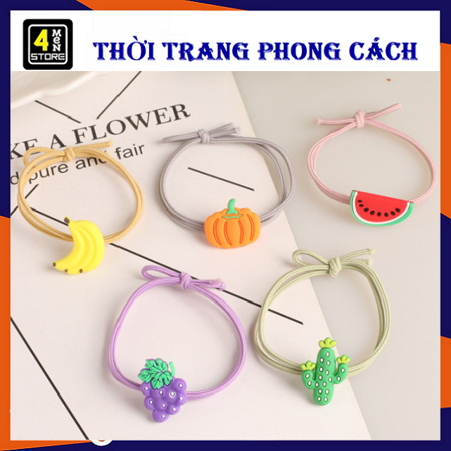 ⚡ set 10 cột tóc buộc tóc trái cây nhiệt đới cute được tùy chọn màu - combo 10 dây buộc tóc trang trí hình trái cây nhiệt đới dễ thương ⚡