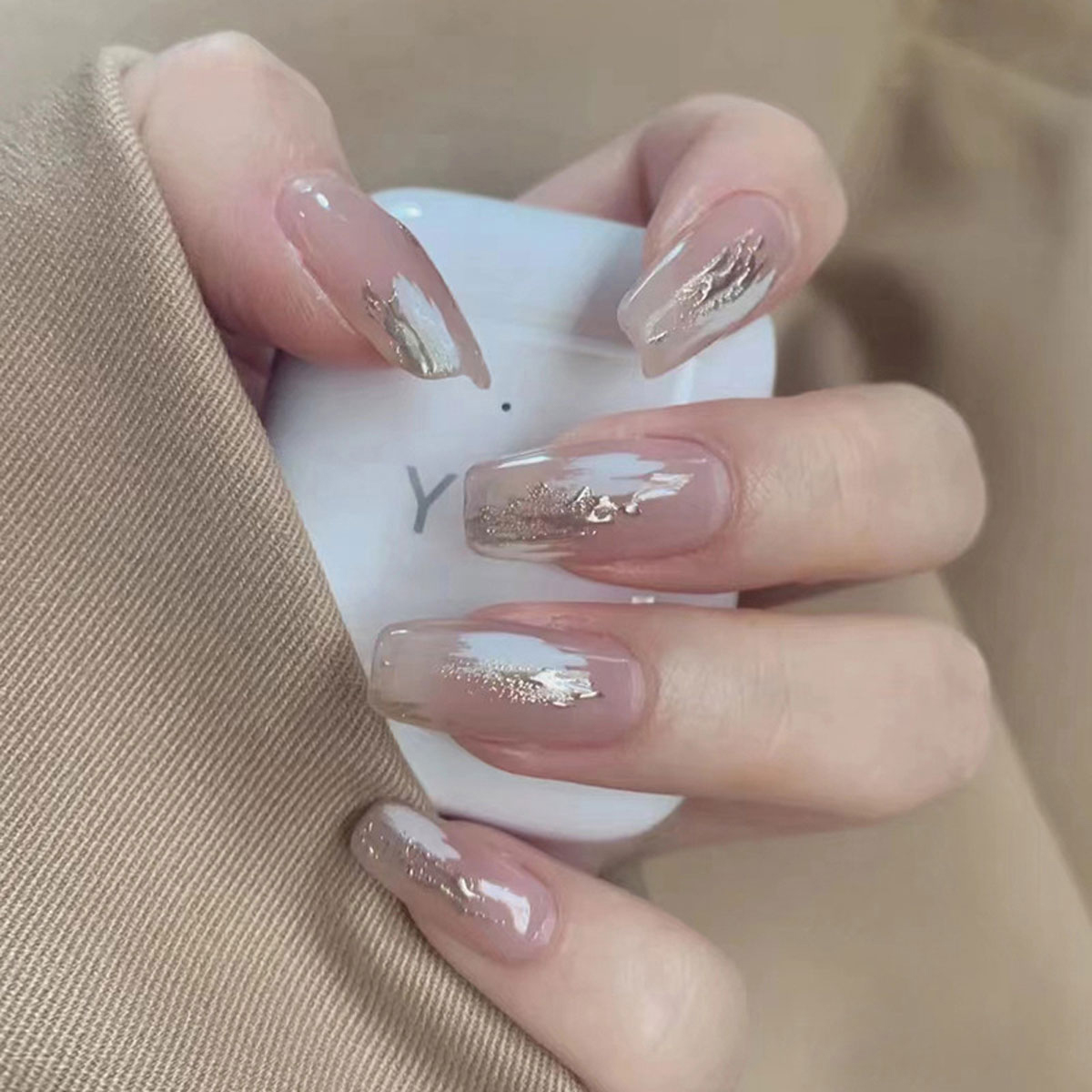 24Pcs/Set Nail Art Waterproof and Durable Acrylic Nails Japanese design fake nails with glue