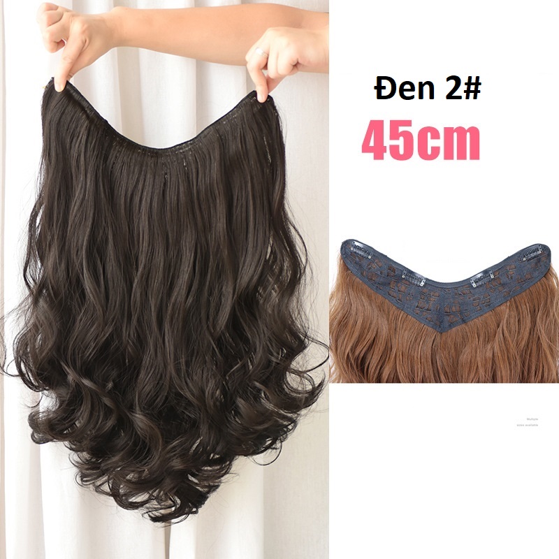Tóc kẹp V xoăn dài 45cm, màu