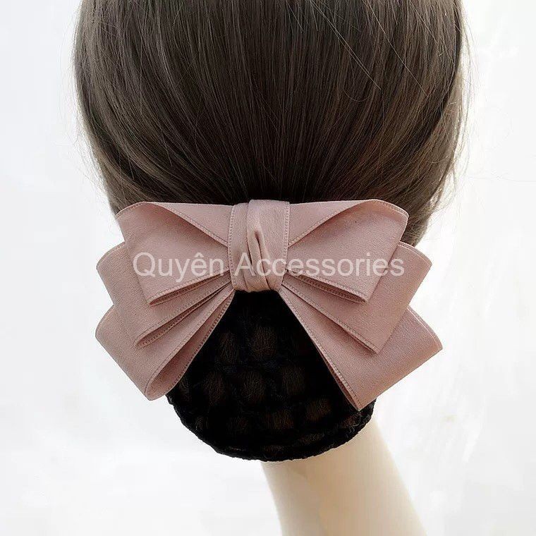 Kẹp nơ gấm - kẹp nơ nhiều lớp - kep búi nơ đẹp - kẹp búi tóc công sở - kẹp tóc nơ
