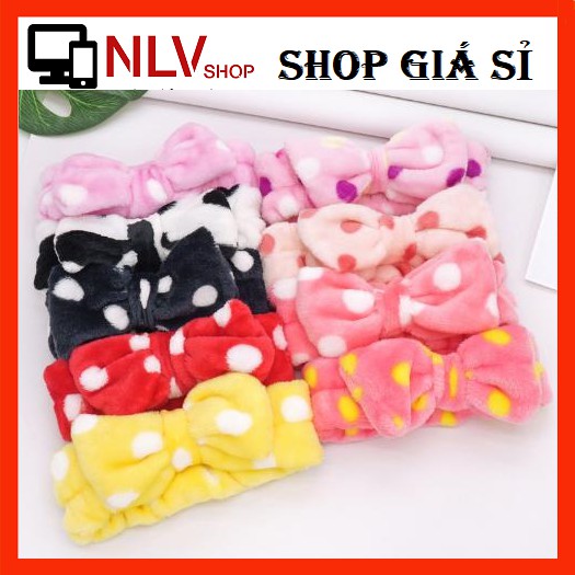 [HCM]Băng Đô Nơ Chấm Bi Cao Cấp Mềm Mịn - Dày Chắc Chắn - Siêu Dễ Thương