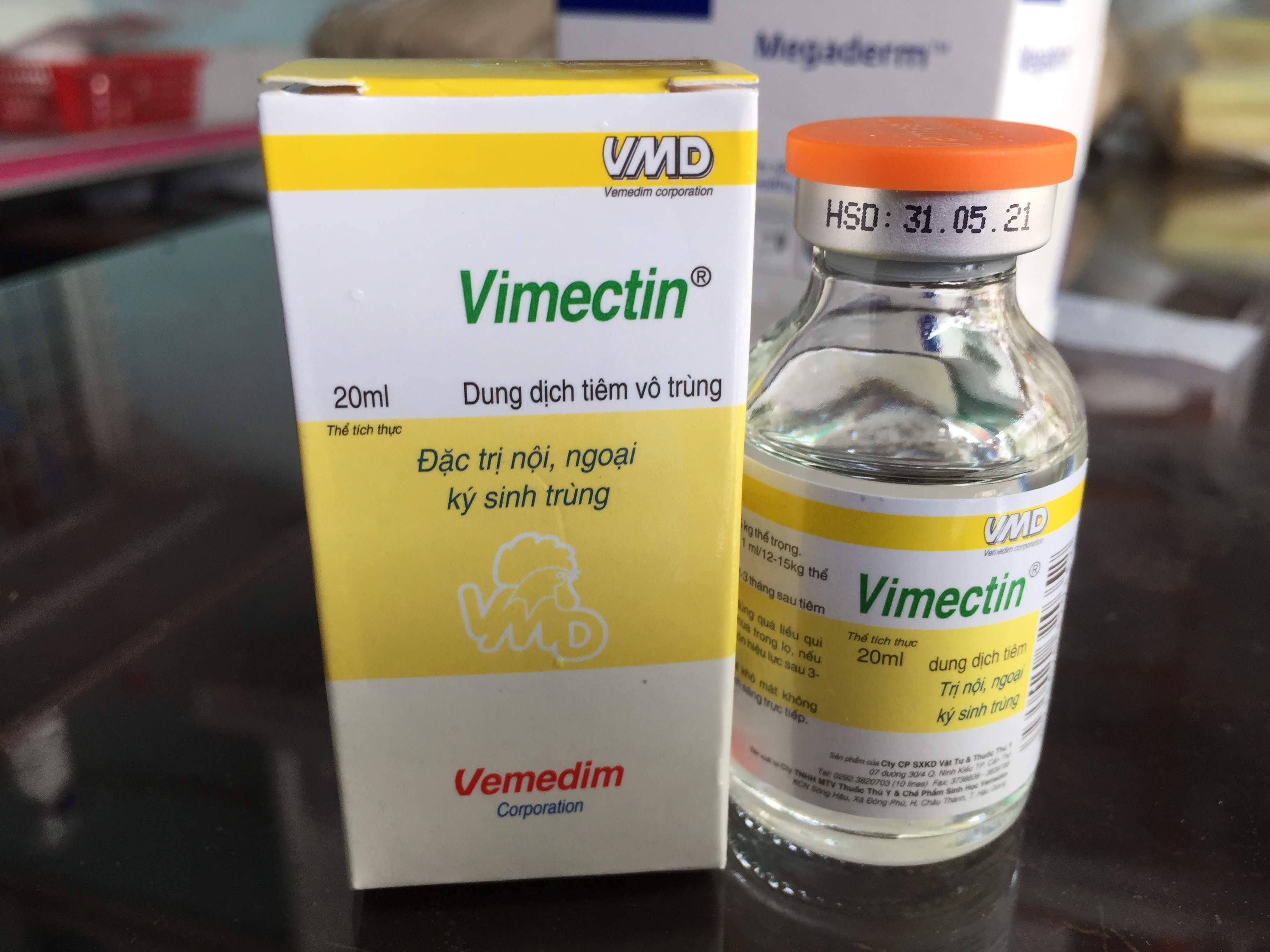 Dung dịch BIVERMECTIN 20 ml ve rận ghẻ ngứa nấm da rụng lông xà mâu- tặng kim tiêm