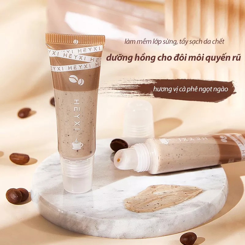 ( HÀNG CAO CẤP ) Tinh Chất Tẩy Thâm Môi, Mềm Mịn Môi Hồng Tự Nhiên, Tẩy Tế Bào Chết Môi Tạo Nên Đôi Môi Quyến Rũ - Heyxi Cafe Lip Scrub ( AN TOÀN - DỄ CHỊU CHO MÔI )