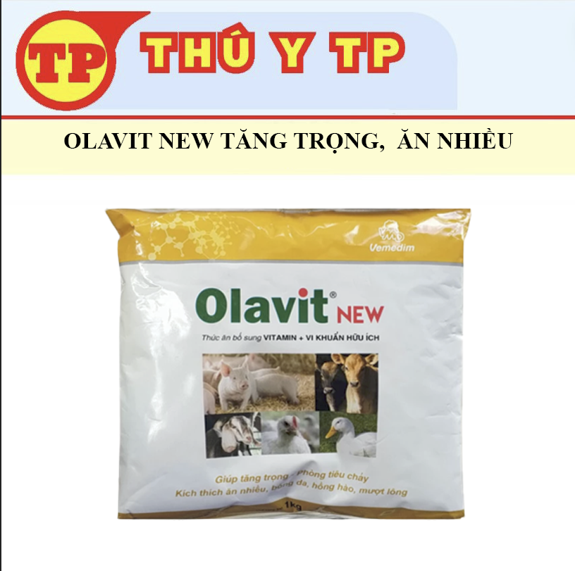 Vemedim Olavit new 1kg giúp tăng trọng, phòng tiêu chảy, kích thích ăn nhiều cho gia cầm, gia súc