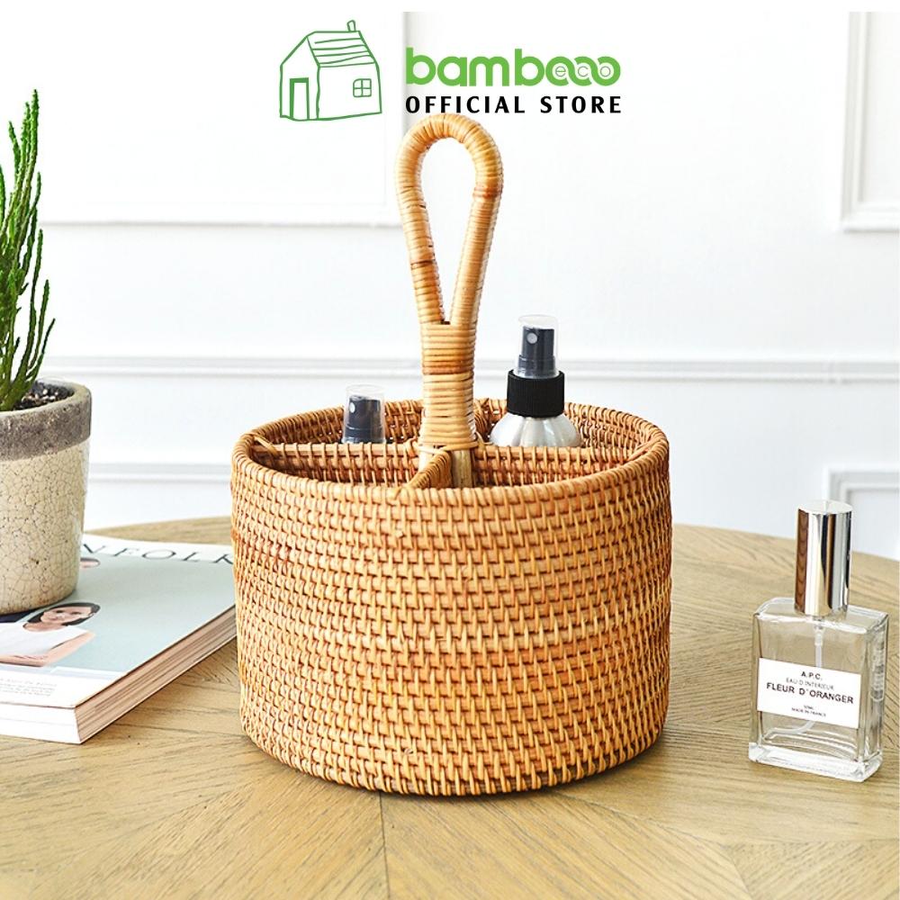 Hộp đựng đồ đa năng Bambooo Eco Hộp đựng mây tre đan - Rattan Tray - Thân thiện môi trường