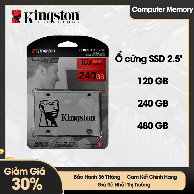 Ổ cứng SSD Kingston A400 120/240/480/960GB 2.5 Inch SATA 3.0 6Gb/giây BH 36 tháng 1 đổi 1