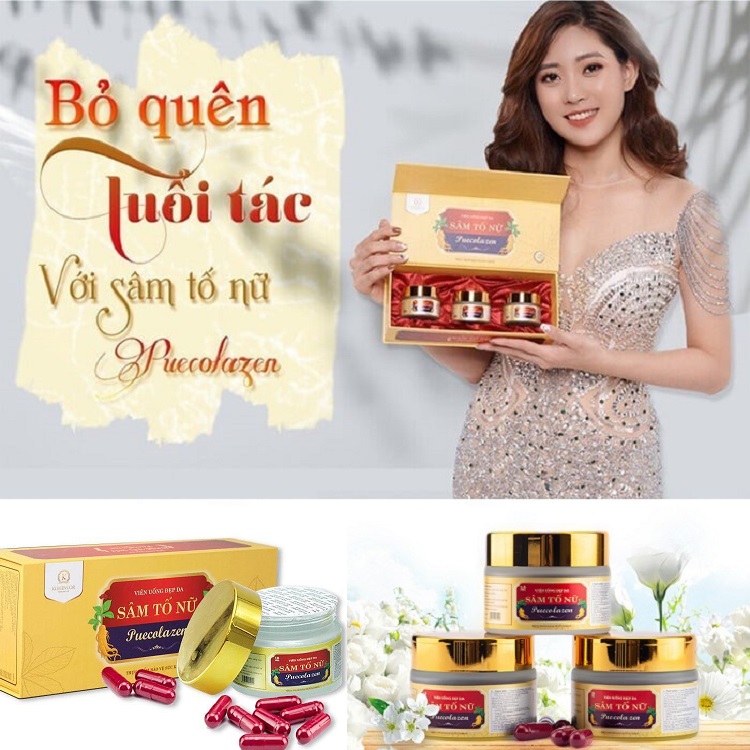 SÂM TỐ NỮ puecolazen- Viên uống đẹp da, mờ nám -bổ sung estrogen tăng cường nội tiết tố nữ - [Hàng chuẩn check code và nhắn tin xác thực của công ty] -beautyful everyday