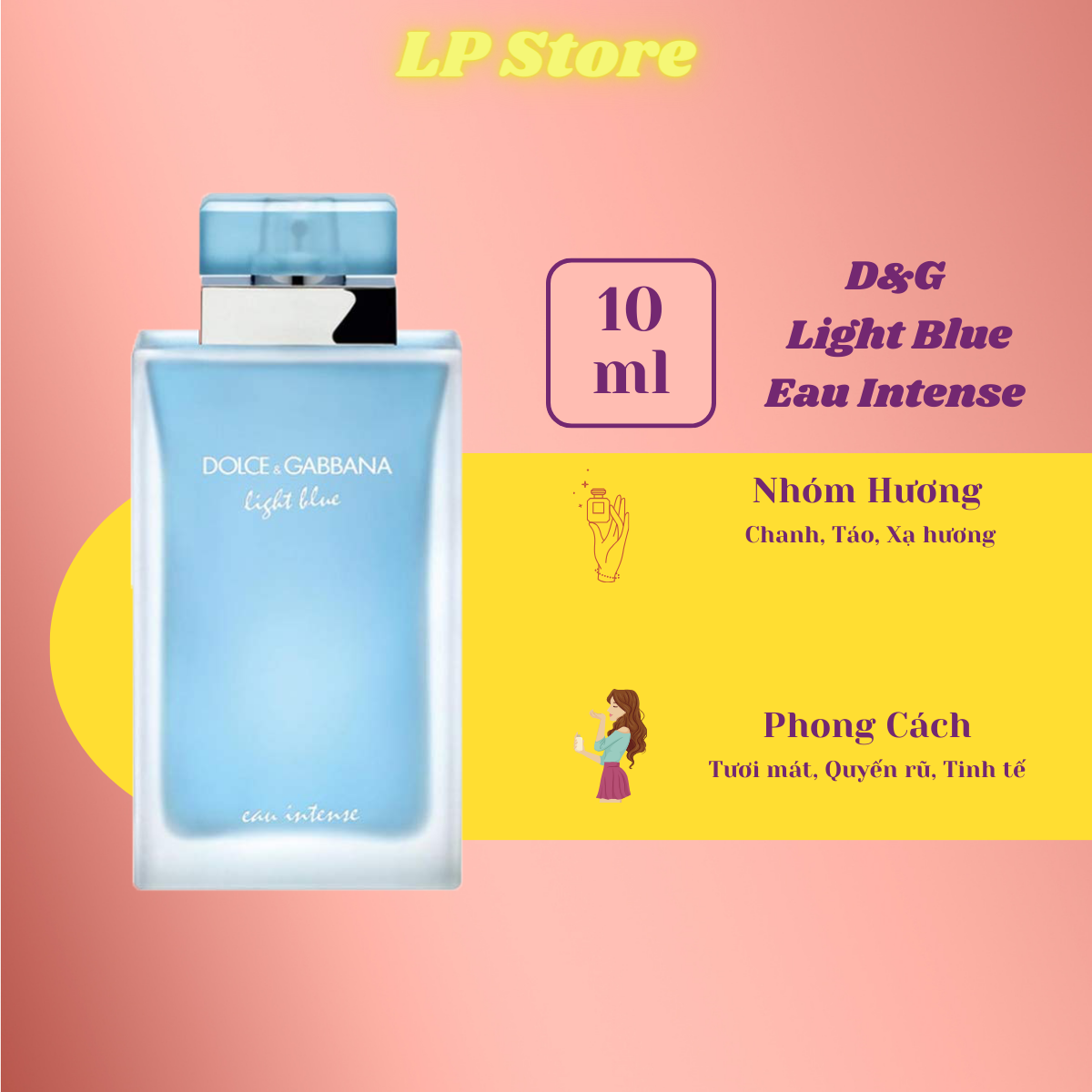 Mẫu nước hoa nữ d&g light blue intense edp 10ml.