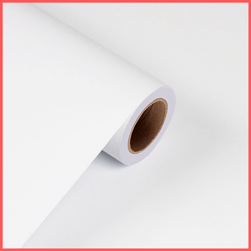 Cuộn 5 Mét Giấy Dán Tường Trắng Nhám Keo Sẵn Khổ Rộng 45Cm, Giấy Dán Tường Màu Trắng Trơn, Giấy Dán Tường Phòng Khách, Giấy Dán Tường Phòng Ngủ, Giấy Dán Tường Trắng 5m, Giấy Decal Dán Tường Một Màu Trắng Trơn - Haxu shop