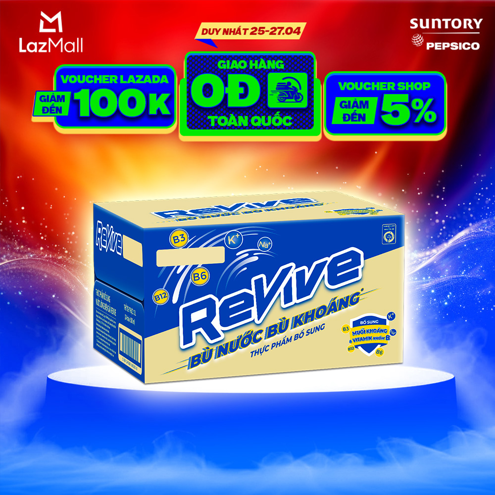 [SALE ĐẠI LỄ] Thùng 24 Chai Nước Điện Giải Thể Thao Revive (500ml/chai)
