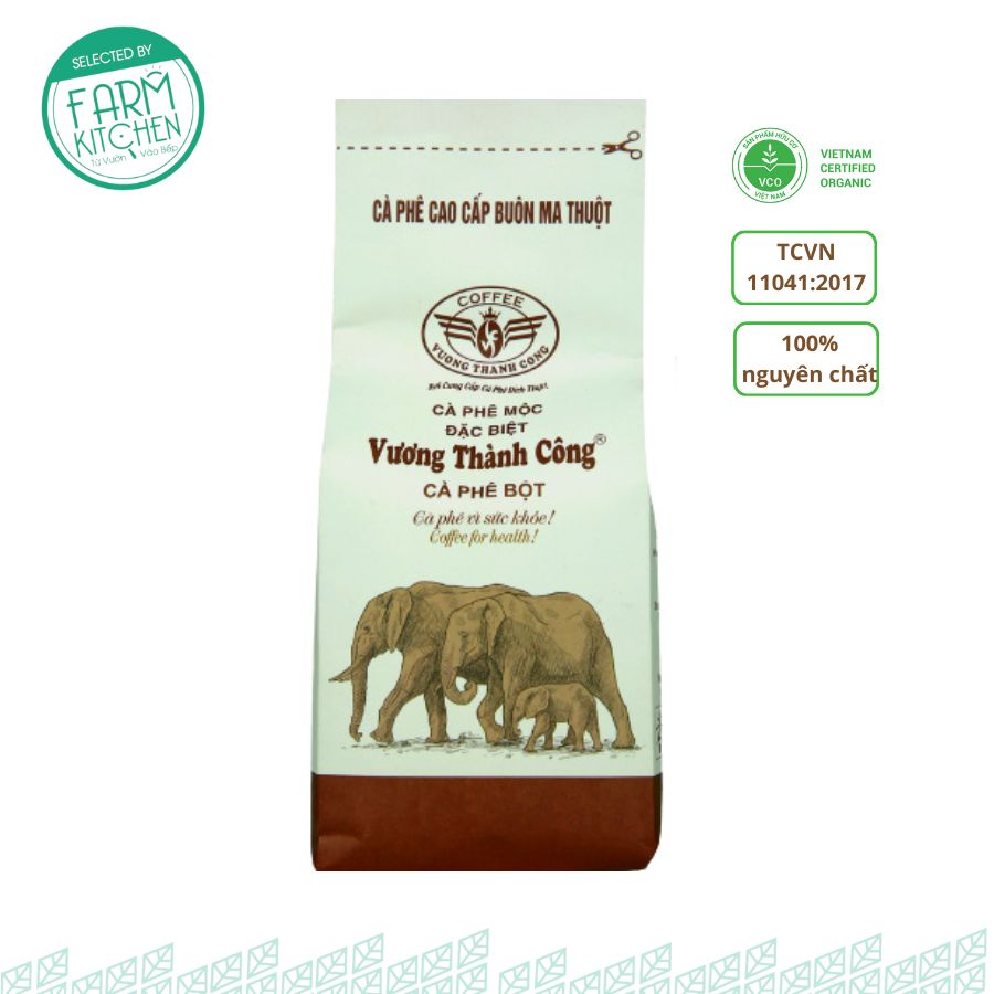 Cà phê mộc/đặc biệt hữu cơ 100% nguyên chất Vương Thành Công - Túi cà phê bột 500g