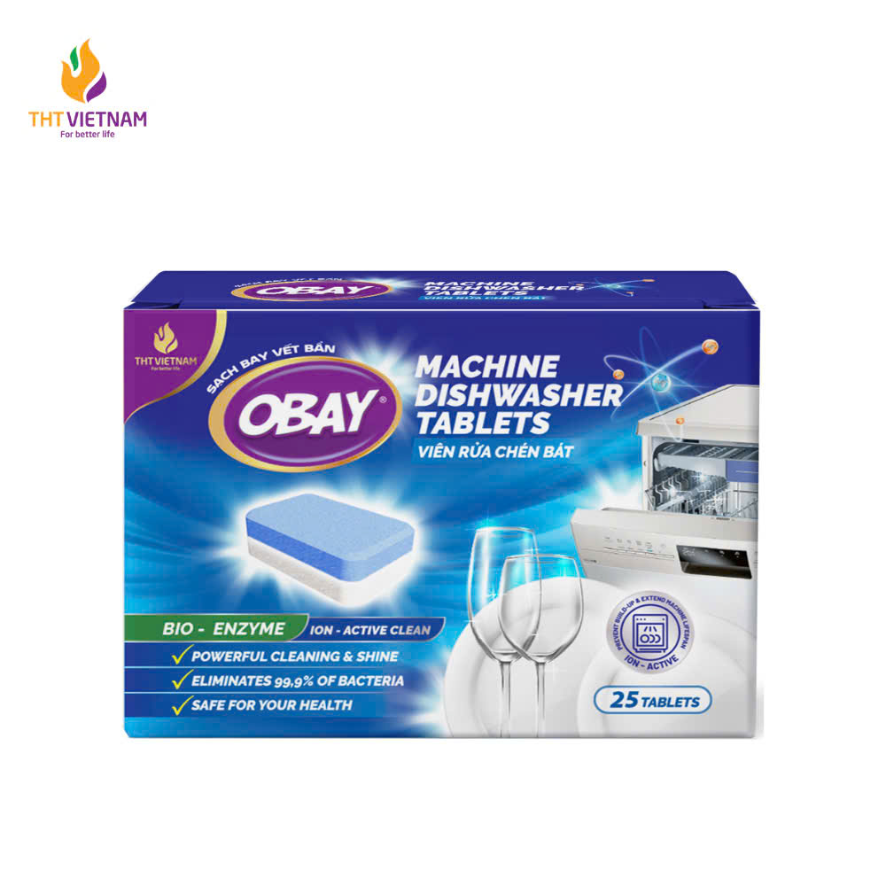 Obay Unscented Dishwasher Tablets 500Gram - Box of 25 Tablets (for Dishwashers)