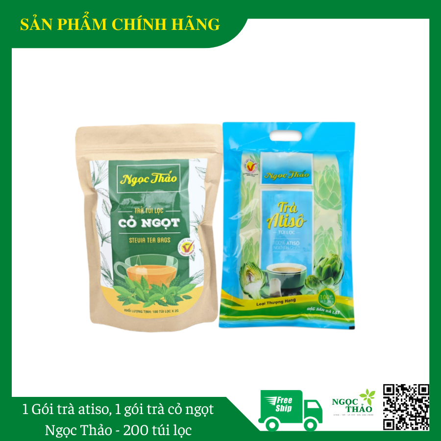 [SALE] Bộ 1 gói trà Atiso 1 gói trà Cỏ ngọt túi lọc - Ngọc Thảo - Thanh nhiệt, mát gan, ăn ngủ ngon, đẹp da mặt