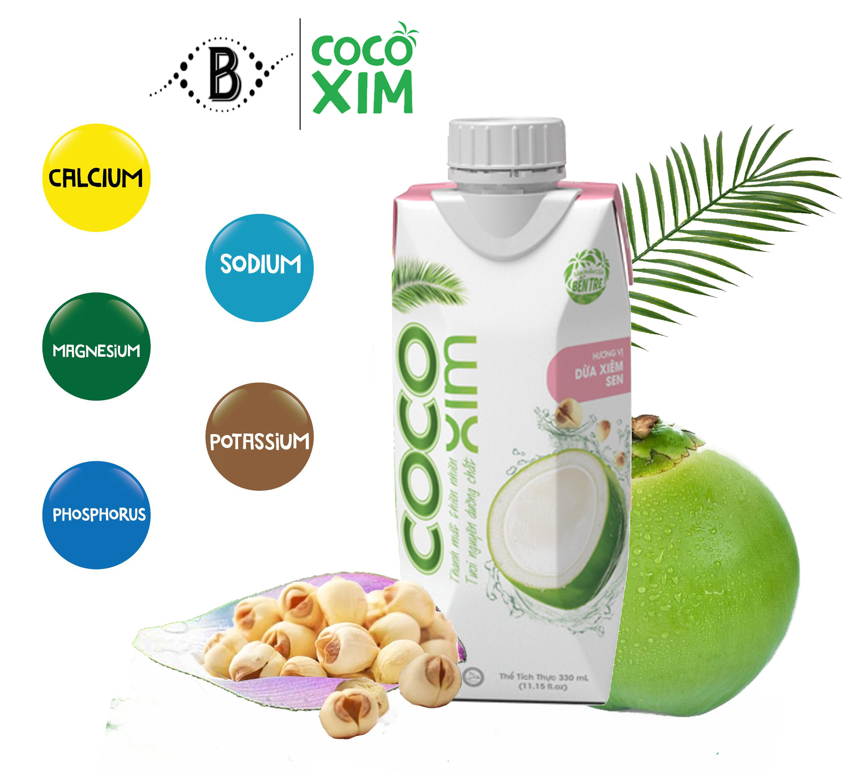[GIỮ DÁNG ĐẸP DA] - Nước dừa Sen - sự kết hợp độc đáo giữa 100% dừa tươi nguyên chất & hương Sen thơm bùi SEN0008LA - Thương hiệu COCOXIM 330ml - BALO STORE