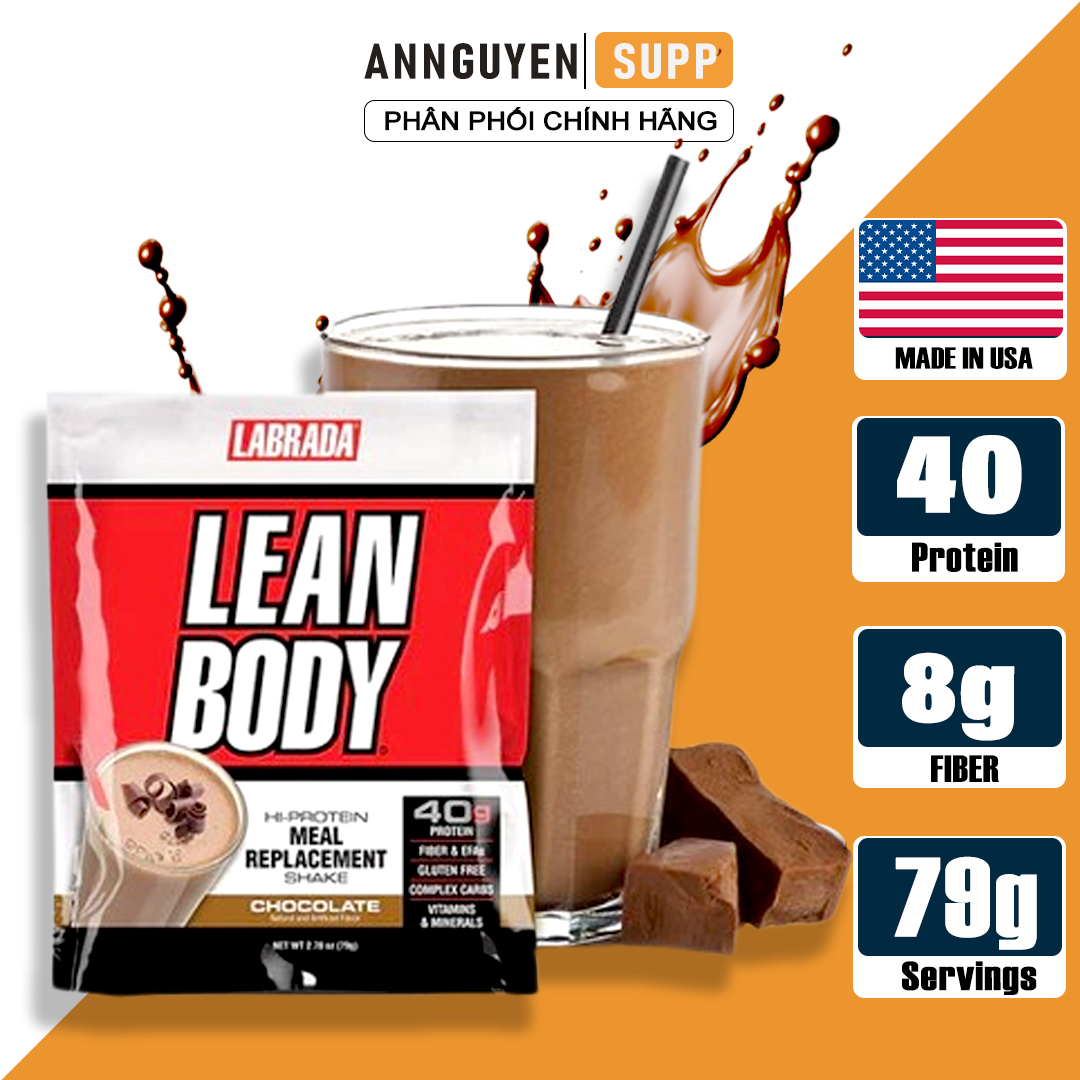 Labrada Lean Body Thay Thế Bữa Ăn Sô Cô La 40g Protein - Thực phẩm chức năng dinh dưỡng thể thao protein