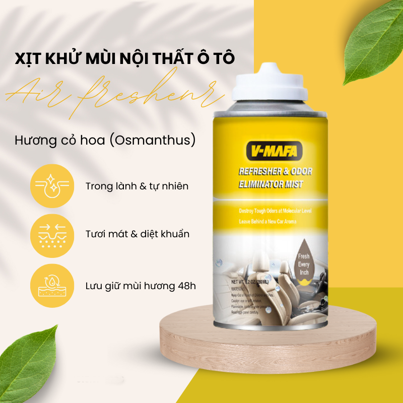 Chai xịt khử mùi nội thất khử trùng vệ sinh điều hòa xe ô tô