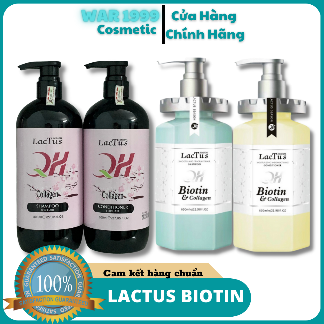 Cặp dầu gội xả collagen QH Lactus season 650ml 800ml dầu gội giảm dụng tóc mượt tóc