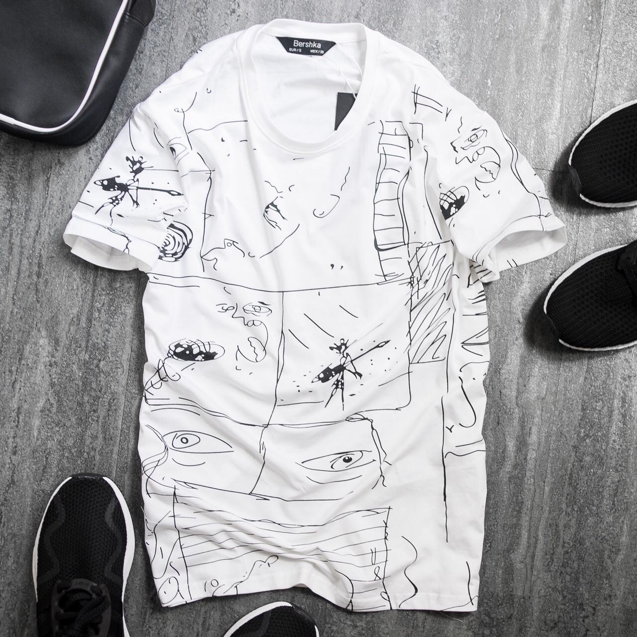 Áo thun nam hoạ tiết BSK, hàng cao cấp.