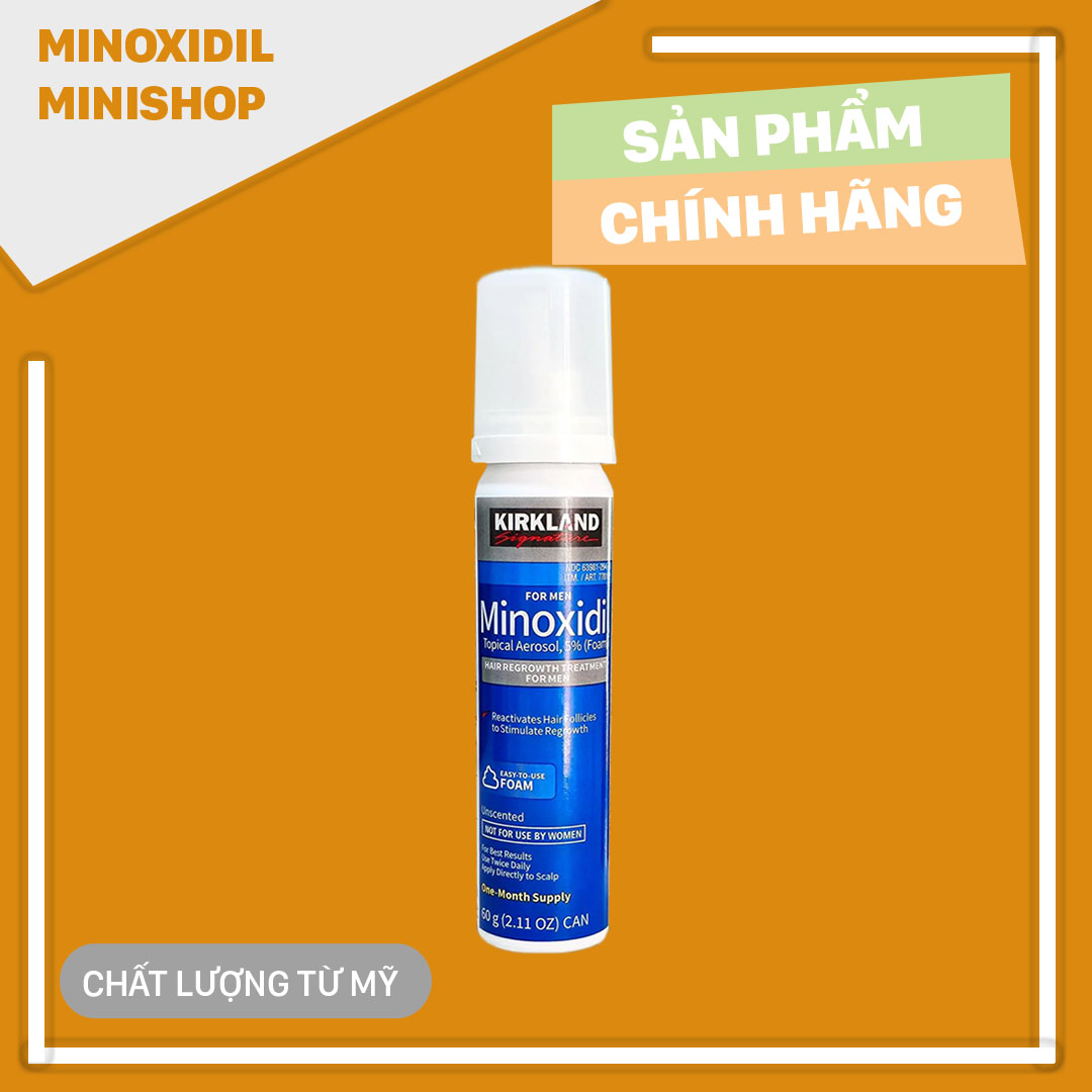 Minoxidil 5% Dạng Bọt Mọc Râu Tóc Kirkland Mỹ