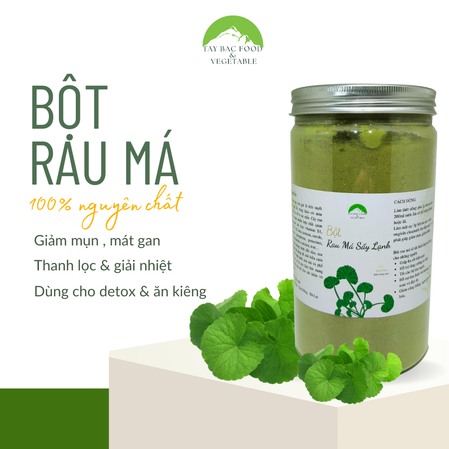 Bột rau má sấy lạnh nguyên chất uống liền
