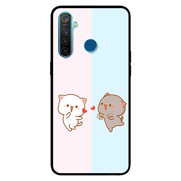 Ốp Cường Lực Dẻo Đen Dành Cho Realme 5 - 5s - 5i - 6i Mẫu Cặp Đôi Xanh Hồng