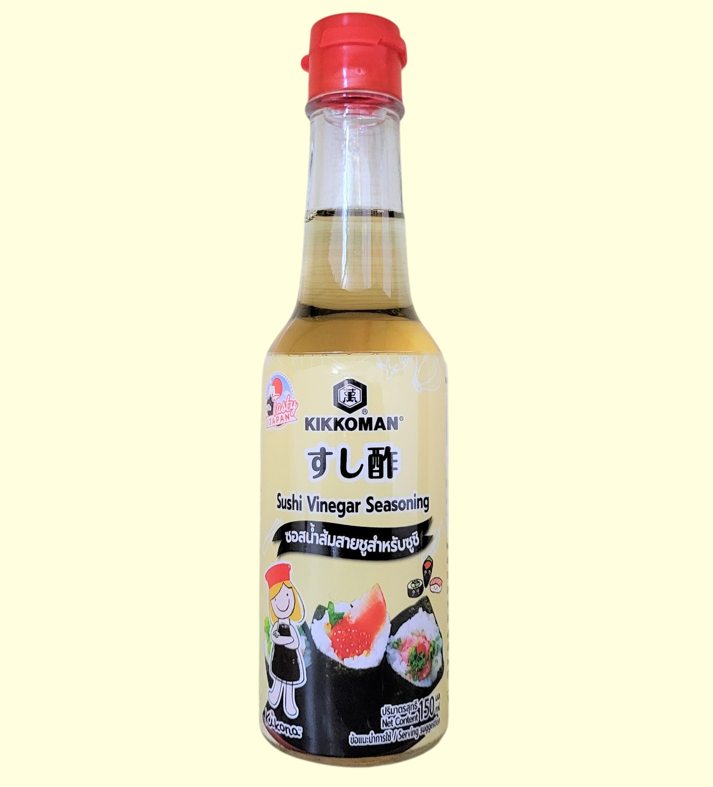 KIKKOMAN + chai vàng nhạt 150ml + SỐT GIẤM SUSHI THÁI LAN Sushi Vinegar Seasoning Tasty Japan