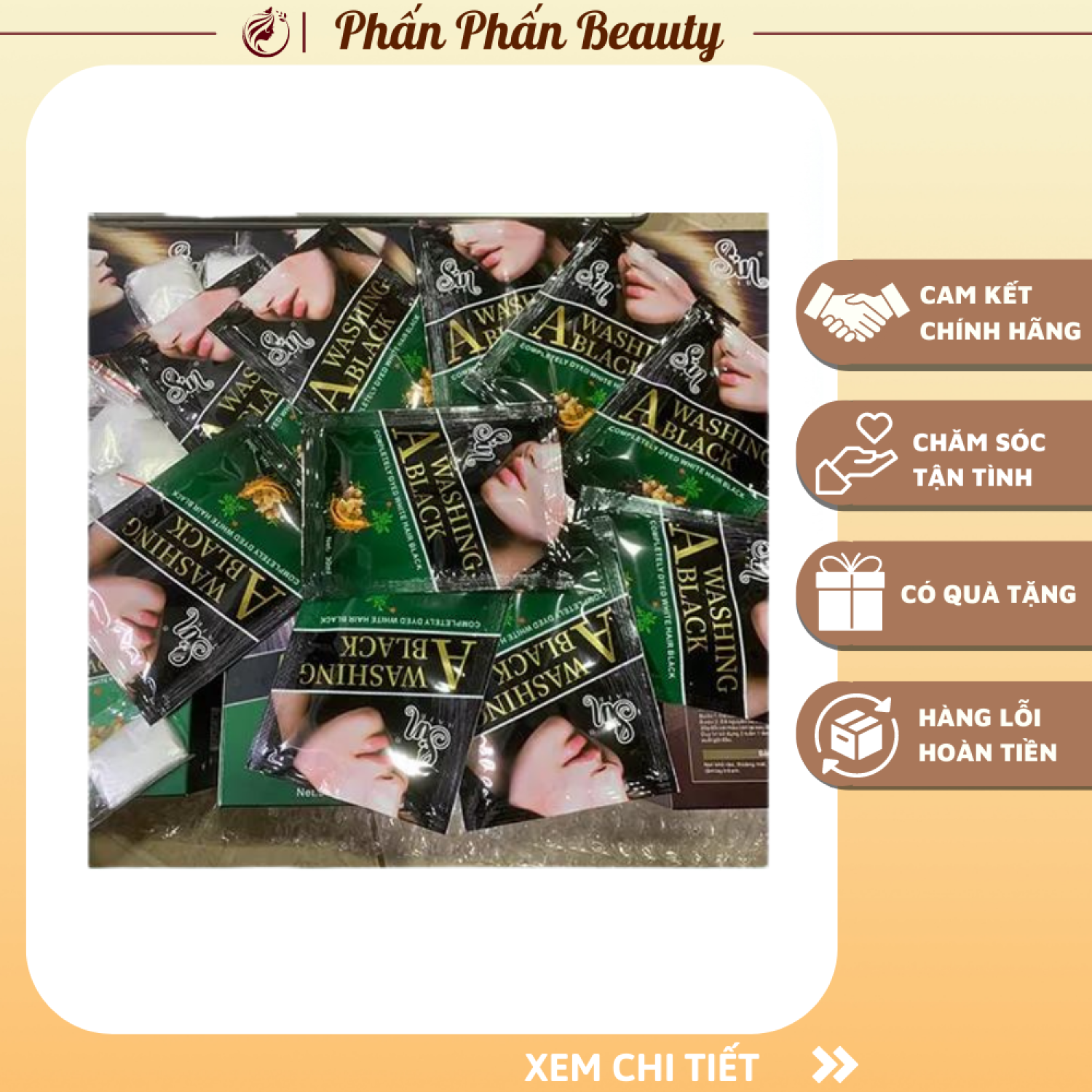 Dầu gội phủ bạc Sin Hair gói 30ml phủ bạc tóc đen nâu đều màu tự nhiên - dầu gội phủ bạc sinhair nhật bản, dầu gội nhuộm tóc, thuốᴄ nhuộm tóc tại nhà