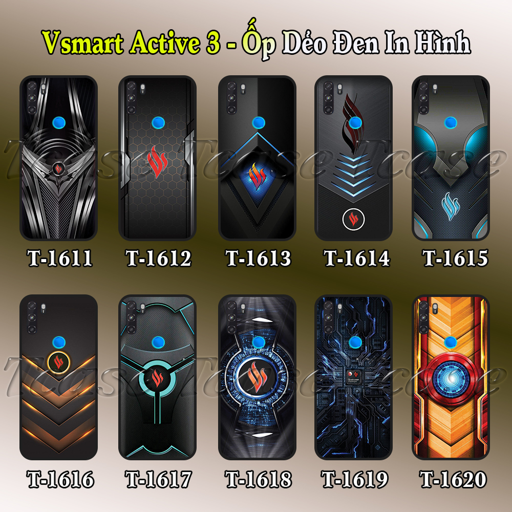 [HCM]Ốp lưng Vsmart Active 3 dẻo đen in hình BST Vsmart và Công nghệ