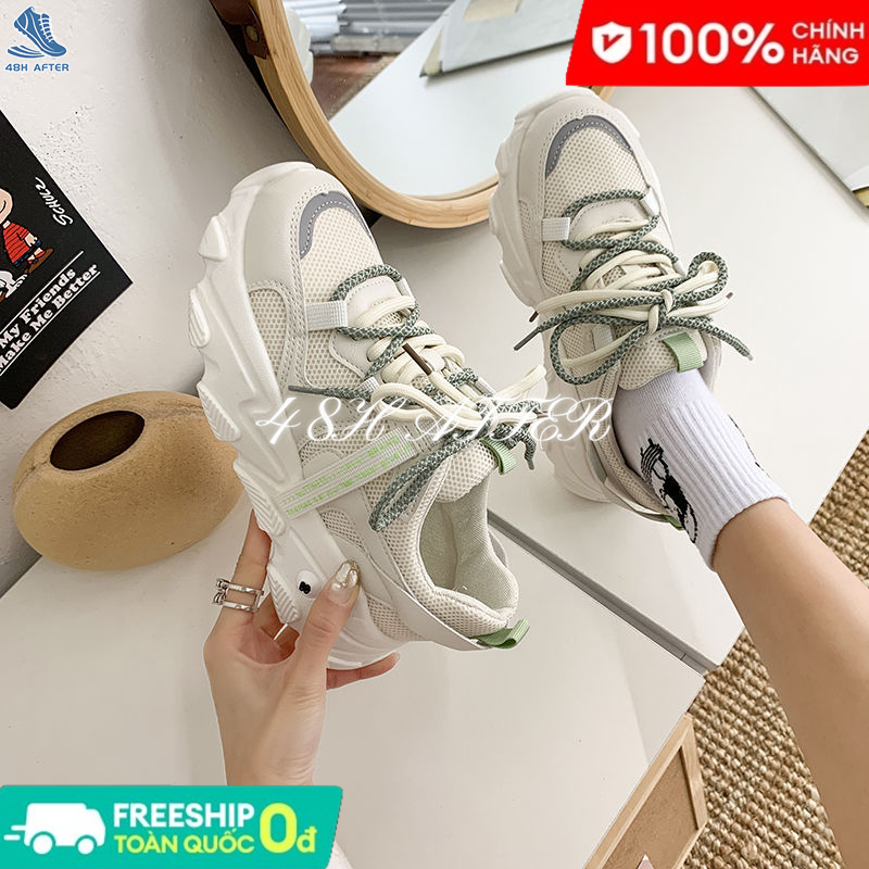 48H AFTER Giày Bố Đế Bằng Lưới Giày Thể Thao Thoáng Khí Phong Cách