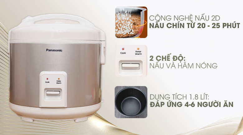Nồi cơm điện panasonic 1.8 lít sr-mvn187lra