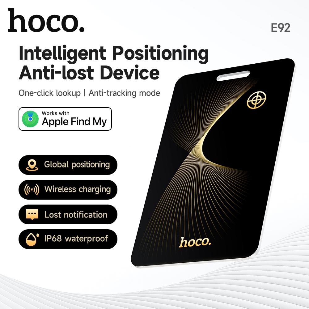  Thiết bị định vị card Hoco E92 sạc không dây - theo dõi xe máy ô tô thú cưng trẻ em đồ vật hành lý người lớn tuổi  đen  Phụ kiện Sỉ 1986 