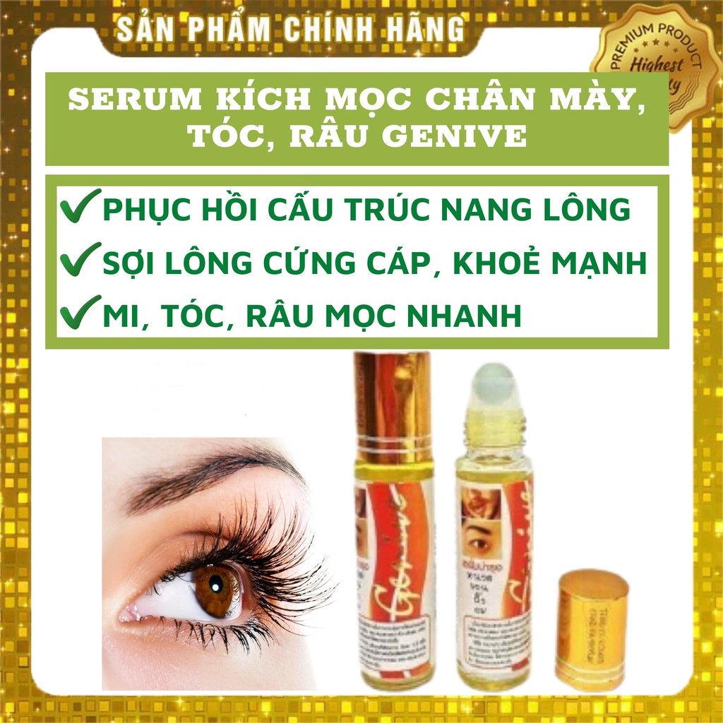 Combo 2 serum kích mọc dài mi và chân mày tóc genive thailand