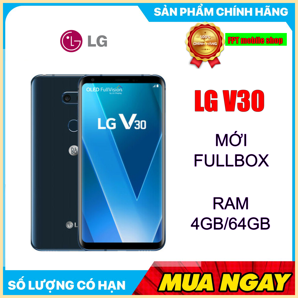 [HCM]Điện thoại LG V30 RAM 4GB-64GB-128GB MỚI FULLBOX NGUYÊN CON NGUYÊN ZIN