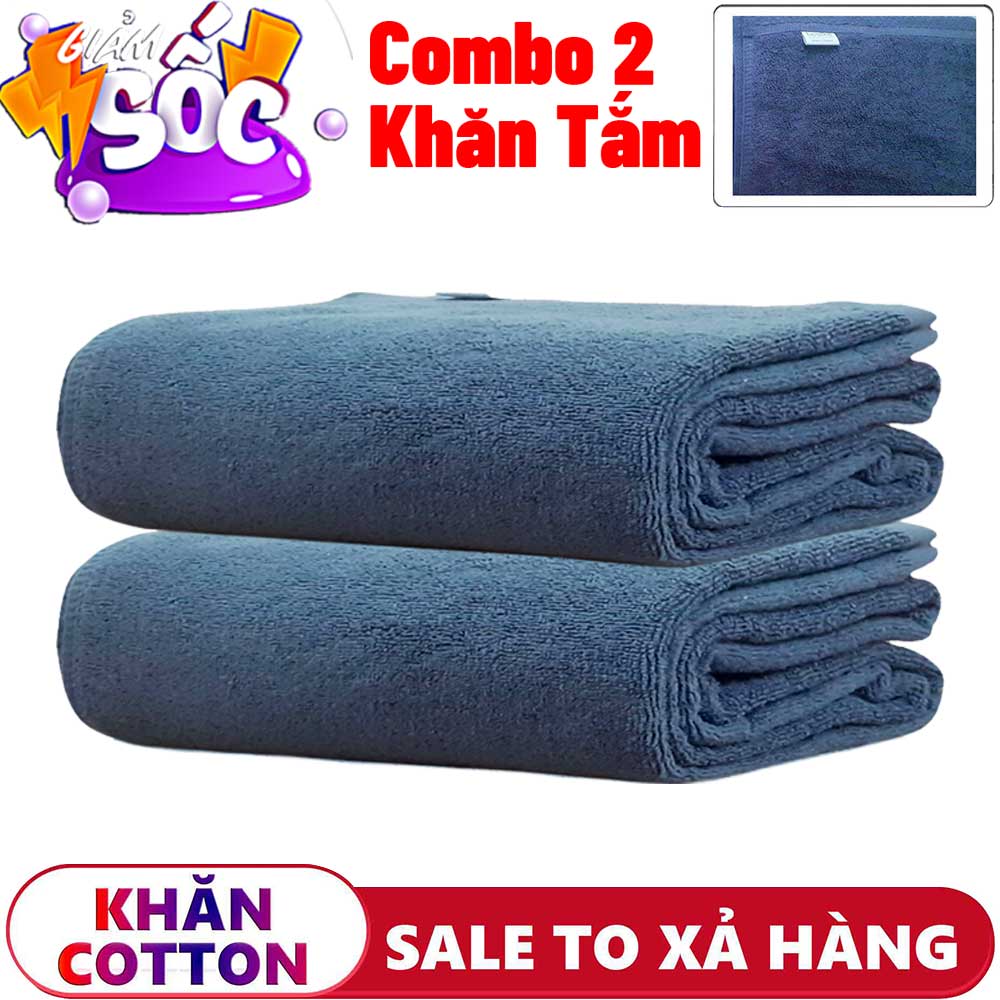 Giảm sốc combo 2; khăn tắm cotton cao cấp xuất khẩu nhật hàn, dài 140*70cm, trọng lượng 400g/cái